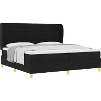 vidaXL Boxspringbed met matras met hoofdeinde Zwart 200 x 200 cm Stof
