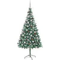 vidaXL Kunstkerstboom met 300 LED Groen 210 cm PVC en Staal