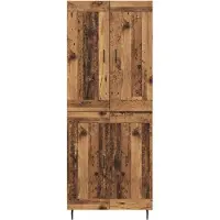 vidaXL Highboard 2 st Oudhout 69,5 x 34 x 180 cm Bewerkt hout
