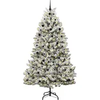 vidaXL Kunstkerstboom met 300 LED Groen en Wit 240 cm PVC en Metalen