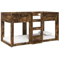 vidaXL Stapeld bed voor kids Rook Eiken 90 x 190 cm Bewerkt hout