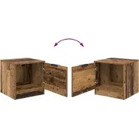 vidaXL Bedkast 2 st Oudhout 40 x 39 x 40cm Bewerkt hout