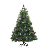 vidaXL Kunstkerstboom met 150 LED met standaard Groen 150 cm PE en PVC