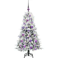 vidaXL Kunstmatige Hinged Kerstboom met 150 LED Wit 120 cm PE en PVC