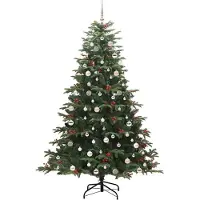 vidaXL Kunstkerstboom Groen 240 cm PVC en Metaal en Plastic
