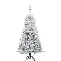 vidaXL Kunstmatige Hinged Kerstboom met 150 LED Wit 120 cm PE en PVC