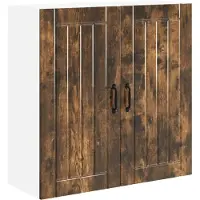 vidaXL Wandkast LUCCA Gerookt eiken 80 x 31 x 80 cm Bewerkt hout