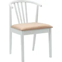 vidaXL Eetkamerstoel 2 st Massief Rubberhout Wit en Bruin