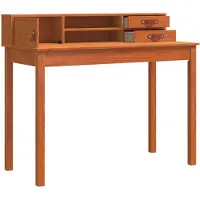 vidaXL Bureau, wassenbruin, 110 x 50 x 93 cm, massief grenenhout