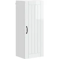 vidaXL Wandkast LUCCA Hoogglans Wit 40 x 31 x 100 cm Bewerkt hout