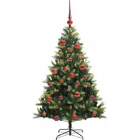 vidaXL Kunstmatige Gehingde Kerstboom 150 LEDs Groen 150 cm PVC en PE