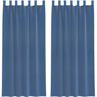 vidaXL Gordijnen voile met lussen 2 st 140x225 cm koningsblauw