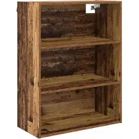 vidaXL Highboard 2 pcs Oudhout 69,5 x 34 x 180 cm Bewerkt hout en glas