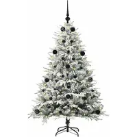 vidaXL Kunstmatige Voorverlichte Kerstboom met Ballenset Groen 150 cm