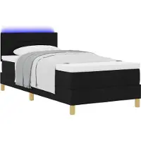 vidaXL LED Box Spring Bed met hoofdeinde Zwart 90 x 190 cm Stof