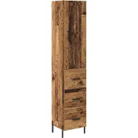 vidaXL Hoge kast, gerecycled hout, 34,5 x 34 x 180 cm, houtvezel