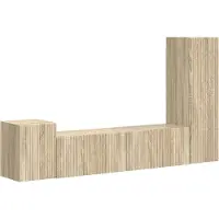 vidaXL Tv-meubelset 4 st Sonoma Eik Bewerkt hout