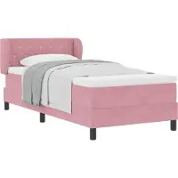 vidaXL Boxspring bed met hoofdeinde Roze 100 x 200 cm Fluweel