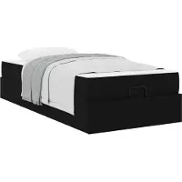 vidaXL Bedframe met matras 2 st Zwart Stof
