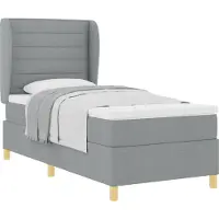 vidaXL Boxspringbed met matras, lichtgrijs, 200 x 80 cm, gestoffeerd