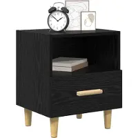 vidaXL Nachtkastje 2 st Zwart Eiken 40 x 35 x 47 cm Bewerkt hout