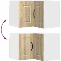 vidaXL Wandhoekkast PORTO Sonoma Eik 57 x 57 x 40 cm Bewerkt hout