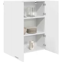 vidaXL - Hangkast - met - opslag - Wit - 80 - x - 31 - x - 100 - cm - Bewerkt - hout