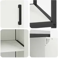 vidaXL Keukenopbergsysteem HATTEM 2 st Wit Koudgewalst staal