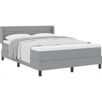 vidaXL Boxspring bed met hoofdeinde Lichtgrijs 190 x 140 cm Stof