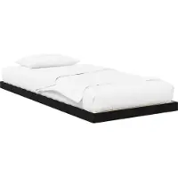 vidaXL Bedframe Zwart Eiken 75 x 190 cm Bewerkt hout