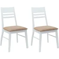 vidaXL Eetstoelen 2 st Massief Rubberhout Wit 43 x 54 x 89 cm