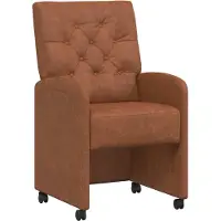 vidaXL Eetkamerstoelen met wielen 2 st Kunstleer Bruin 58 x 67 x 97 cm