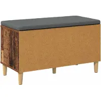vidaXL Hallenbank Oudhout 80 x 38 x 46 cm Geengineerd Hout en Stof