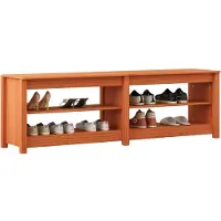 vidaXL Schoenenbank met plank met opslag Wasbruin 160 x 36,5 x 50 cm