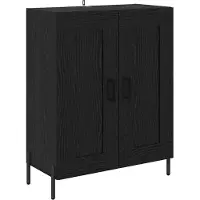 vidaXL Highboard 2 st Zwart Eiken 69,5 x 34 x 180 cm Bewerkt hout