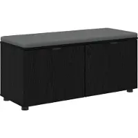 vidaXL Hallenbank Zwarte Eik 100 x 38 x 46 cm Geengineerd Hout en Stof