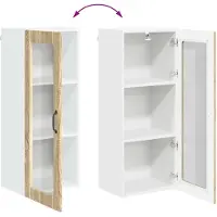 vidaXL Wandglas Kasten LUCCA Sonoma Eiken 40 x 31 x 100 cm