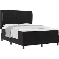 vidaXL Boxspring bed met hoofdeinde Zwart 190 x 140 cm Fluweel