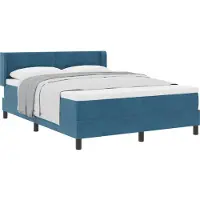 vidaXL Boxspring bed met hoofdeinde Donkerblauw 190 x 140 cm Fluweel