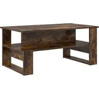 vidaXL Salontafel Rook Eiken 90 x 50 x 40 cm Bewerkt hout
