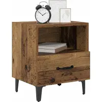 vidaXL Nachtkastje Oudhout 40 x 35 x 47,5 cm Bewerkt hout