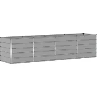 vidaXL Plantenbak Lichtgrijs 320 x 80 x 75 cm Staal