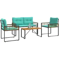 vidaXL Buitenmeubels set 4 st Turquoise