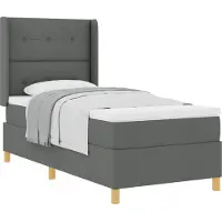 vidaXL Boxspring bed met hoofdeinde Donkergrijs 90 x 200 cm Stof