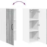 vidaXL Wandkast PORTO Grijs Sonoma 30 x 31 x 80 cm Bewerkt hout