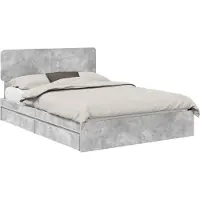 vidaXL Opbergbed met lade Beton Grijs 150 x 200 cm Bewerkt hout