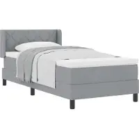 vidaXL Boxspring bed met hoofdeinde Lichtgrijs 190 x 90 cm Stof