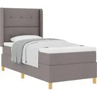 vidaXL Boxspring bed met kussen met hoofdeinde Taupe 90 x 200 cm Stof