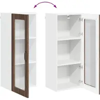 vidaXL Wandglas Kasten LUCCA Bruin eiken 40 x 31 x 100 cm Bewerkt hout
