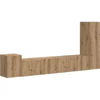 vidaXL Tv-meubelset 3 st Artisan Eiken Bewerkt hout